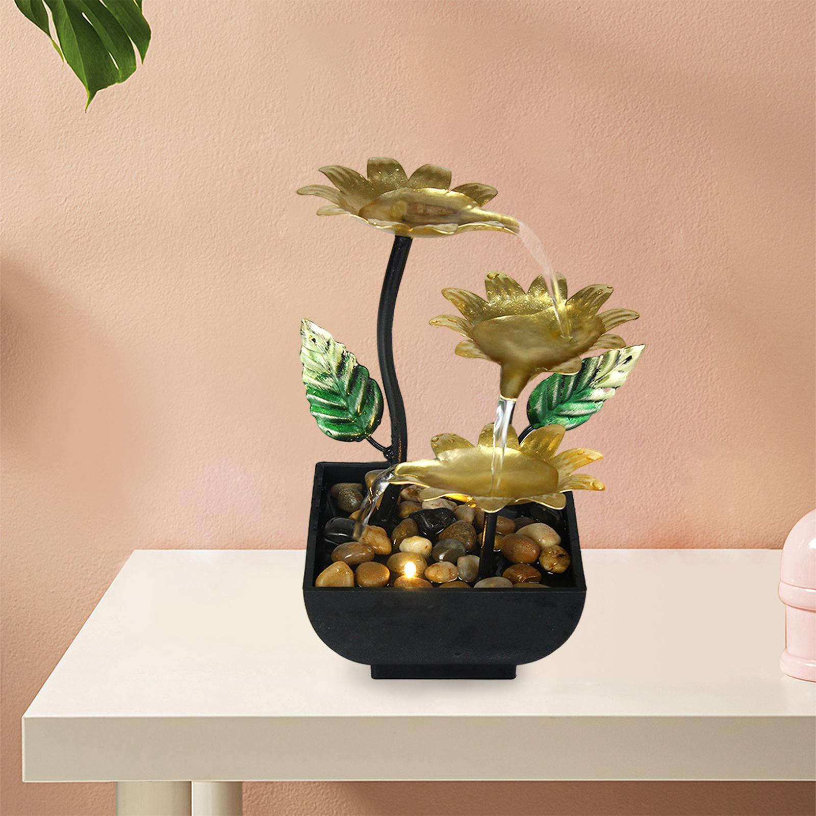 Tabletop Water Fountain Ornament Waterfall USB LED