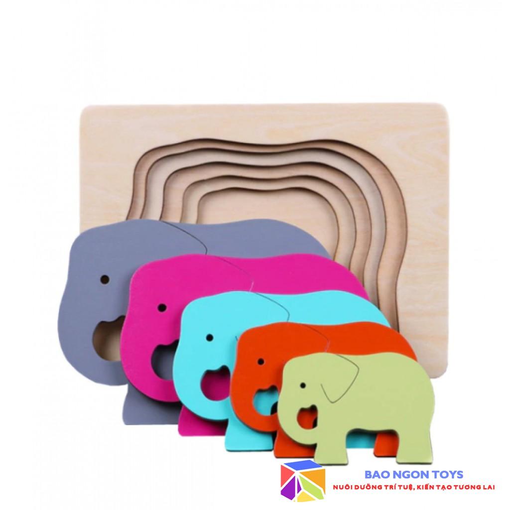 ĐỒ CHƠI XẾP HÌNH ĐỘNG VẬT THEO THỨ TỰ TĂNG DẦN - GIÁO CỤ MONTESSORI THỎA MÃN THỜI KỲ NHẠY CẢM CỦA BÉ