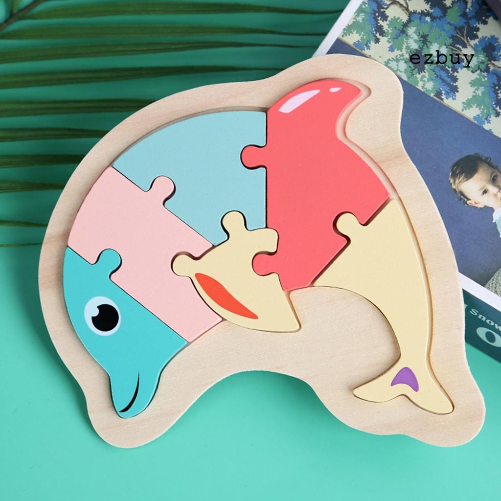 EY-Jigsaw Toy Eco-friendly Cartoon Pattern Wood 3D Pairing Jigsaw Puzzle Toy for Kids