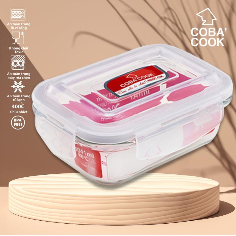 Hộp thủy tinh chịu nhiệt COBA'COOK hình chữ nhật dung tích 1041ml- CBHL1041