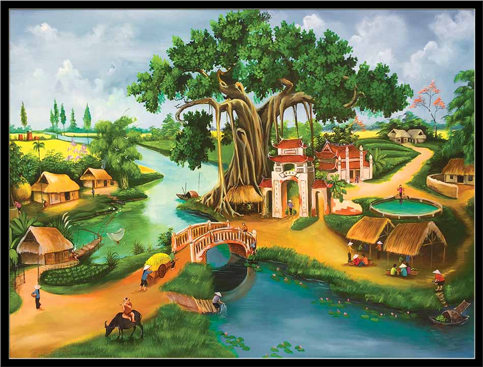 Tranh canvas treo tường làng quê Việt Nam - QVN016