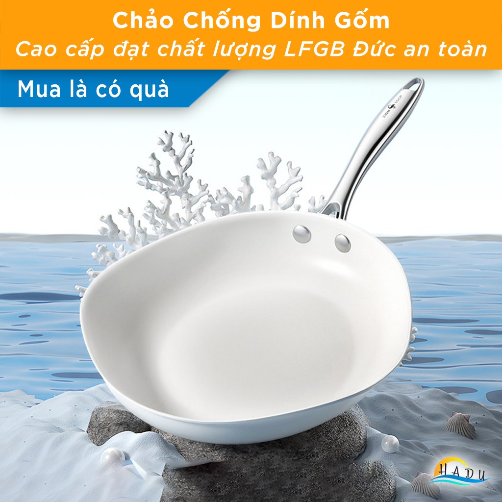 Chảo Chống Dính Bếp Từ Gốm 26cm Rán Bít Tết Chiên Trứng Cao Cấp Đạt Chất Lượng LFGB Đức SSGP