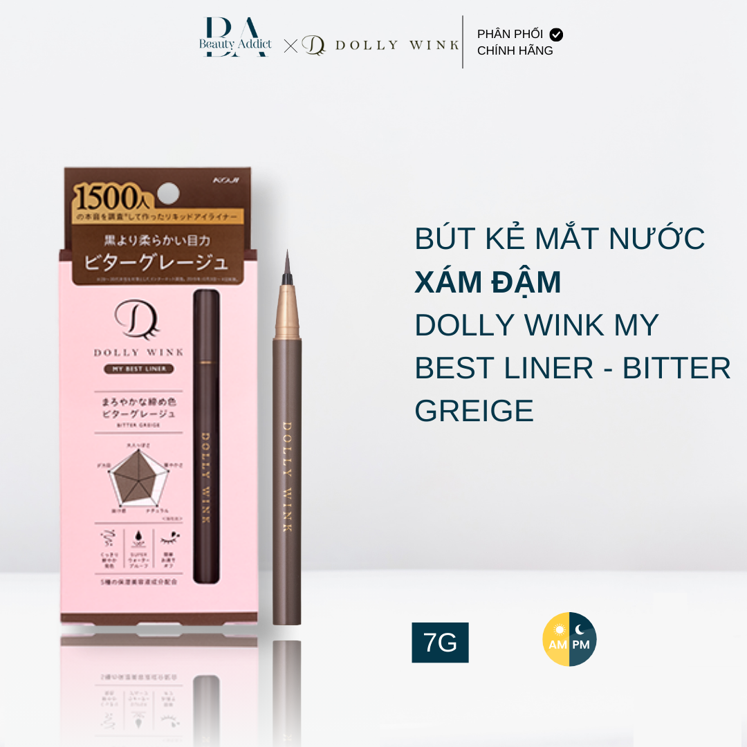 Bút kẻ mắt nước màu xám đậm - Koji Dolly Wink My Best Liner Bitter Greige