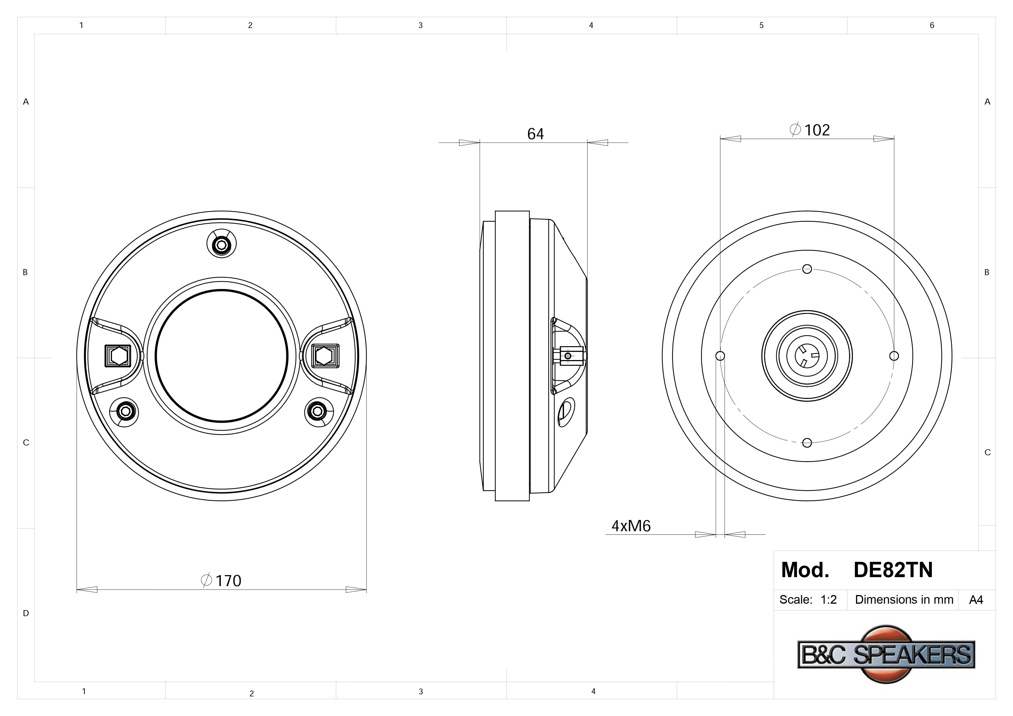 Loa Treble B&amp;C SPEAKERS DE82TN (1 CÁI)– Hàng Chính Hãng