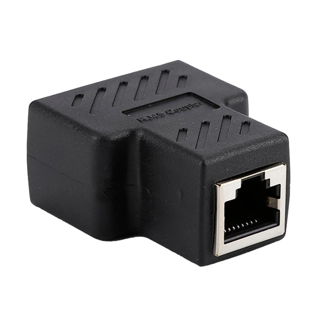 Splitter Adapter 1 to 2 Ethernet Converter with Two Sockets, CAT 5 / CAT 6 Ethernet Converter