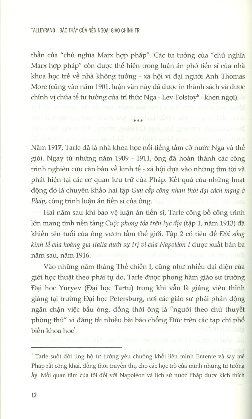 Talleyrand - Bậc Thầy Của Nền Ngoại Giao Chính Trị - Evgenij Viktorovič Tarle