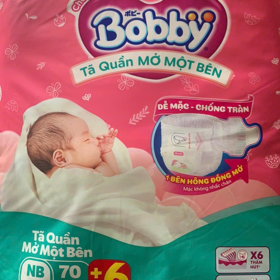 Tặng thêm 6 miếng bên trong -Tã Quần Mở Một Bên Bobby NB70 Cho Bé dưới 5.5 Kg - Tã Quần Sơ Sinh Bobby Mở Một Bên Size NB