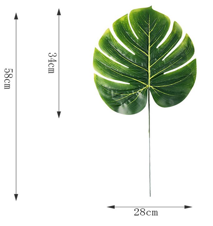 Cành lá rùa - Trầu bà lá xẻ nam mỹ monstera, cành lá sung, lá dong, lá mỹ nhân - lá điểm trang trí tường cây giả