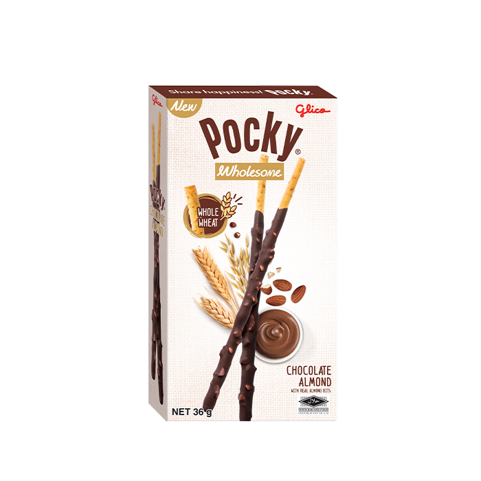 Bánh Que Pocky Ngon Khỏe Đẹp vị Sô cô la Hạnh Nhân 36G - 1 hộp