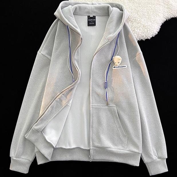 Áo Khoác Nỉ Dáng Rộng Nam Nữ Hoodie Zip Unisex Hình Gấu Studio Nỉ Gân 2 Màu