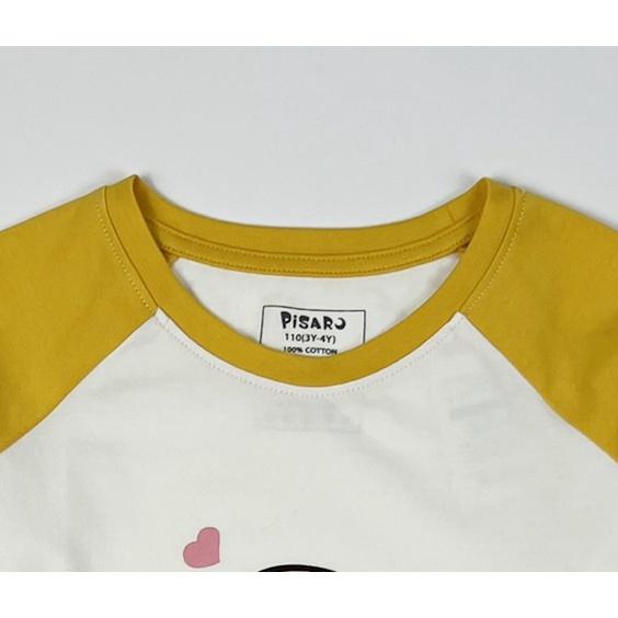 Áo thun dài tay bé gái và bé trai Pisaro vải Cotton cao cấp họa tiết dễ thương
