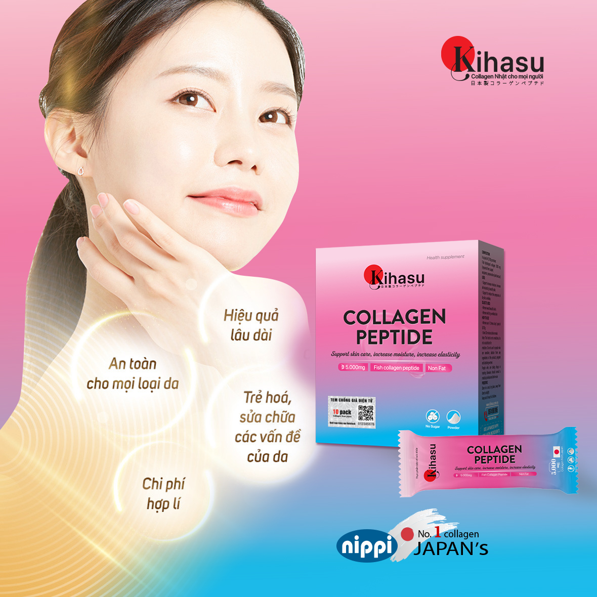Bột collagen peptide kihasu: dạng collagen bột nhật bản dành cho mọi lứa tuổi