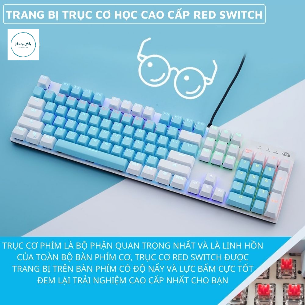 Bàn Phím Cơ Gaming K1 RED Switch 20 Chế Độ LED Màu Cực Đẹp Chơi Mọi Tựa Game Trên Máy Tính Laptop PC