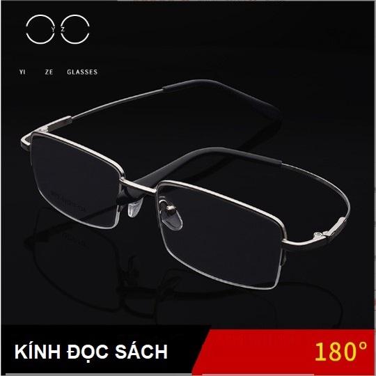 Kính lão thị viễn thị nửa viền titanium siêu dẻo cao cấp KVM367UNIQUI sáng rõ chống mỏi