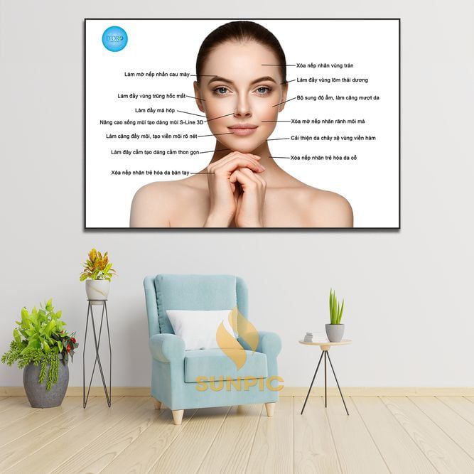 Tranh treo tường trang trí decor tiệm spa làm đẹp, tranh có sẵn khung và đinh chuyên dụng