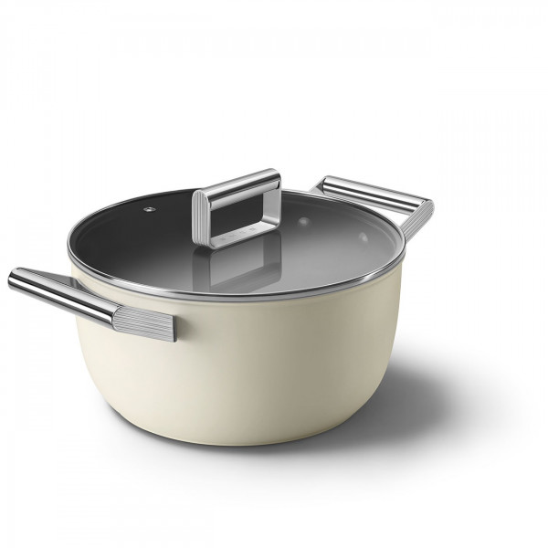 Nồi Smeg Casserole CKFC24411CRM 24cm màu kem - Made in Italy Hàng Chính hãng