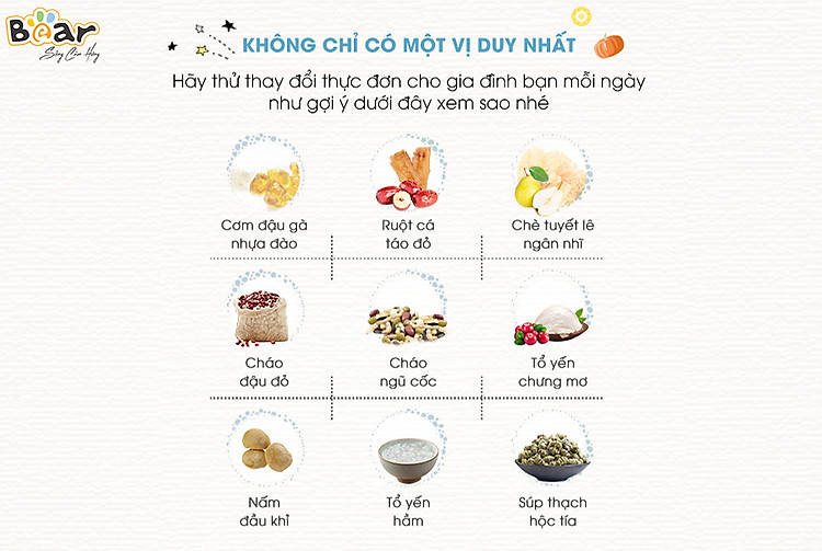 Nồi Nấu Chậm 0.8/1.6/2.5L Bear Chính Hãng Đa Năng Nấu Cháo, Chưng Yến - Hàng Nhập Khẩu