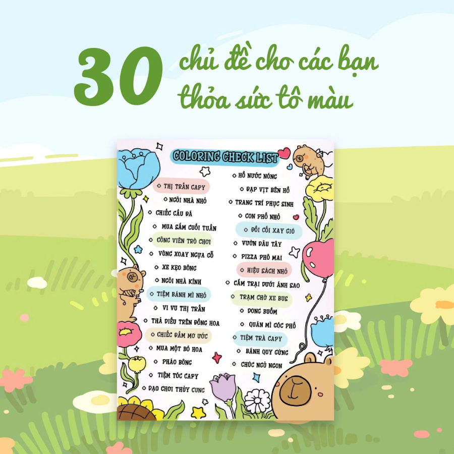 Sách Tô Màu Chữa Lành - Thị Trấn Capy - MEGA