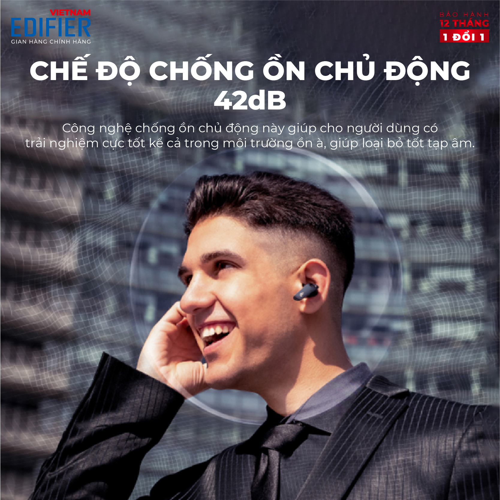 Tai nghe bluetooth EDIFIER NEOBUDS PRO Thời lượng pin 24 giờ HIRES Audio Wireless Chống ồn chủ động 6 micro đàm thoại - Hàng phân phối chính hãng