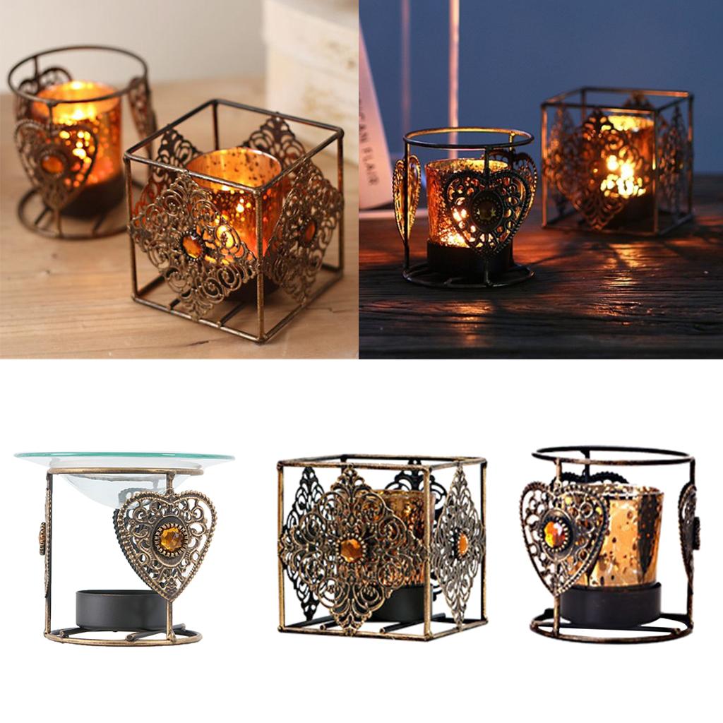 Vintage Metal Glass Tea Light Candle Holder Candlestick Wedding Xmas Decor A