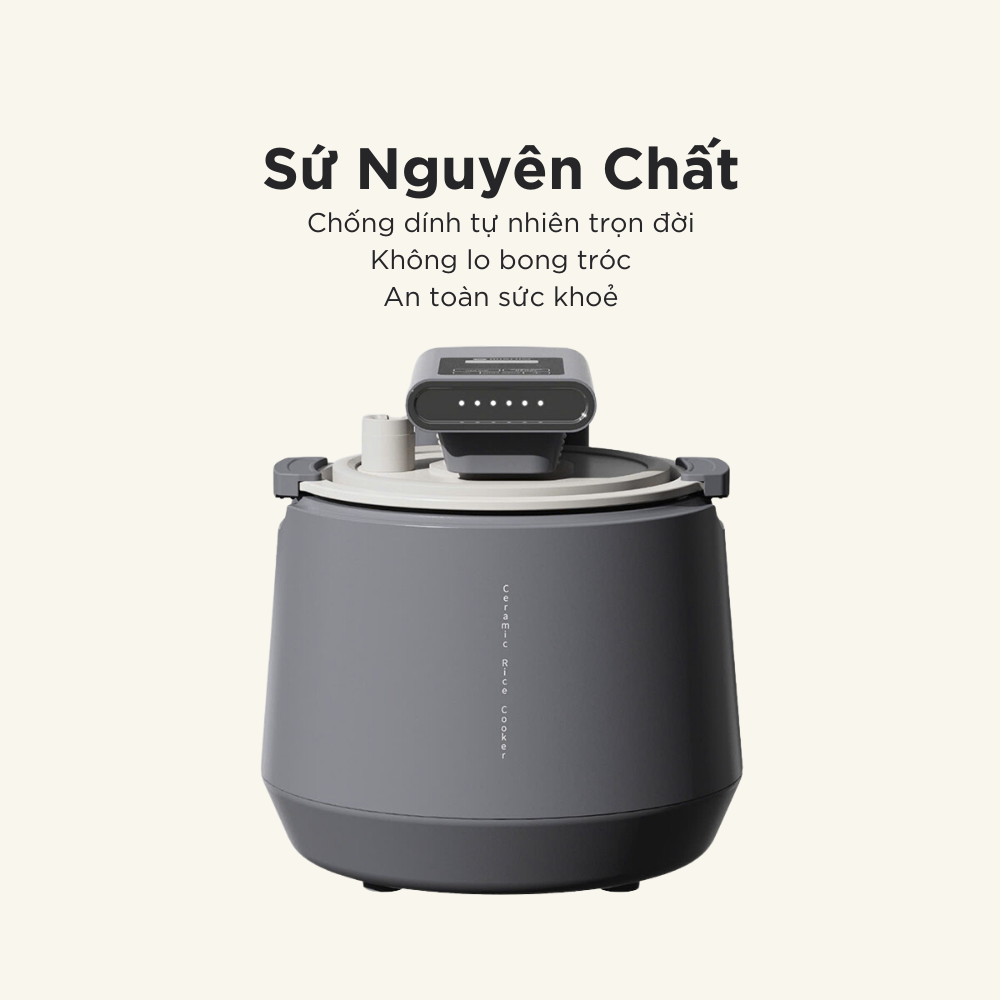 Nồi Cơm Điện Áp Suất Lòng Sứ Dưỡng Sinh Mishio MK396 dung tích 0.8L cho 1-2 người – Bí Quyết Cho Cơm Gạo Lứt - Hàng chính hãng