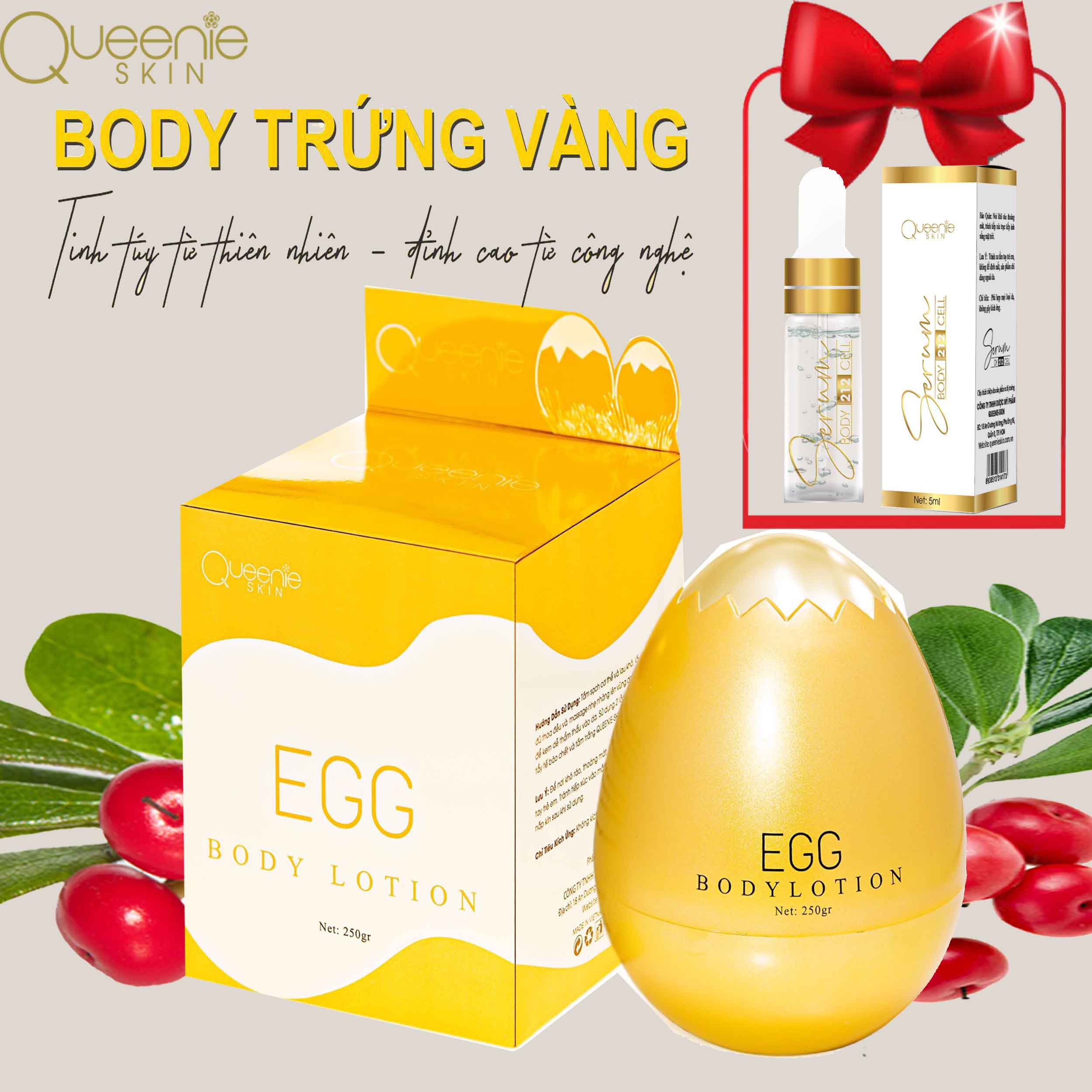 Kem Dưỡng Da Toàn Thân EGG BODY LOTION Queenie Skin - Hương Thơm Sang Trọng, Mang Lại Vẻ Đẹp Mịn Màng, Rạng Rỡ Cho Làn Da Cơ Thể, Hỗ Trợ Nâng Tông, Giúp Da Tươi Sáng Hơn - Hàng Chính Hãng