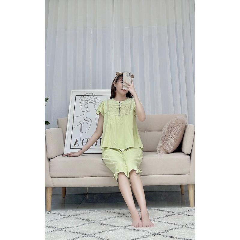 Đồ bộ tole F21 lửng babydoll thêu thổ cẩm(40-68kg)