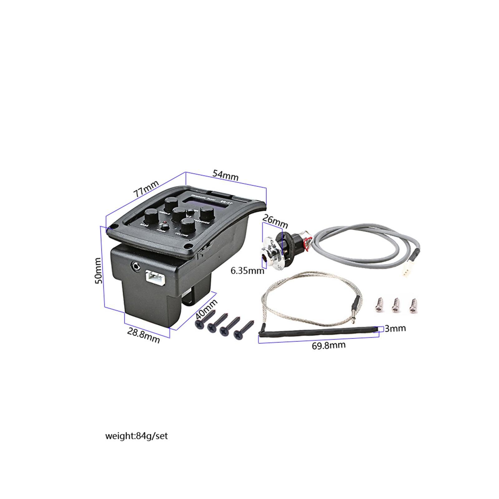 Electric Guitar 4 Bands EQ Equalizer System Tuner Pickup for Bass Accessory