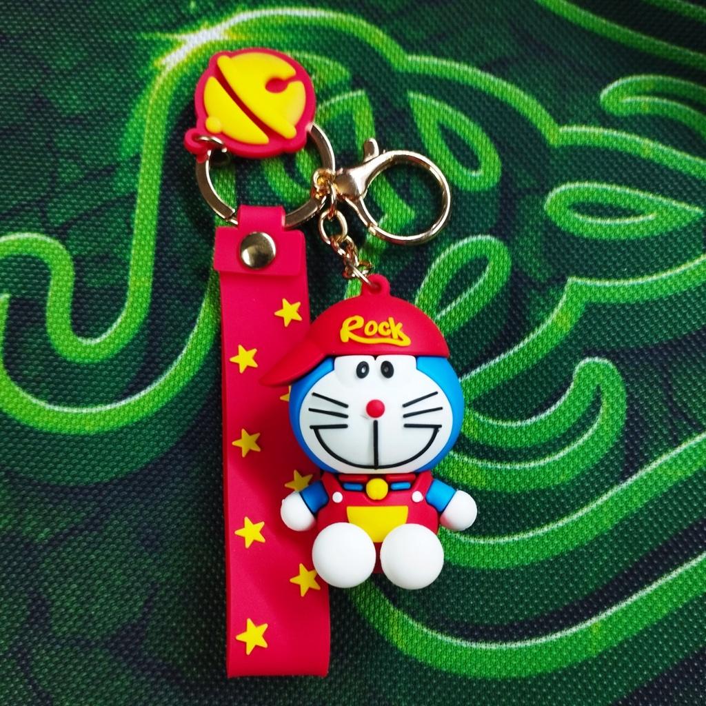 Móc Khóa chú Mèo Máy Kute Doraemon nhân vật hoạt hình thiếu nhi màu xanh đỏ