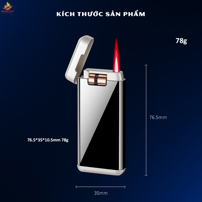 Hột quẹt khò lửa đỏ, bật lửa khò 1 tia tích hợp pin rời, thiết kế độc lạ, dễ sử dụng