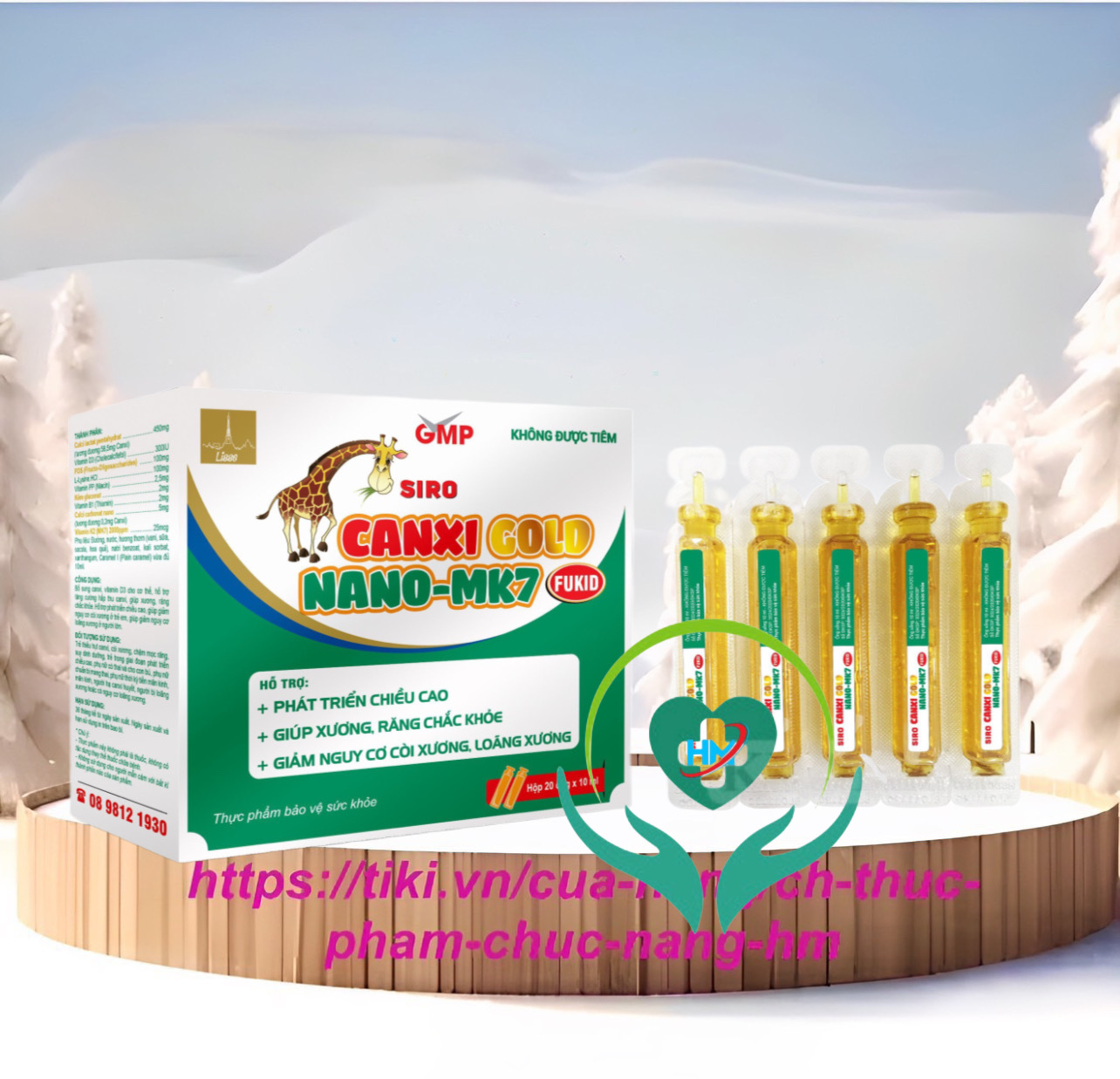 Lisse Siro CANXI GOLD FUKID-Hộp 20 ống- Bổ Sung Canxi , Giúp Bé Ăn Ngon , Phát Triền Chiều Cao Tối Ưu