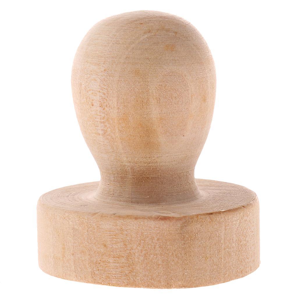 2X Handmade Polish Rubber-stamp Handle Wood Craft DIY Stamp Accessories 3.8CM