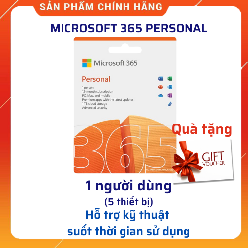 Phần mềm Microsoft 365 Personal English APAC EM Subscr 1YR Medialess P8 ( QQ2-01398 ) - Hàng Chính Hãng