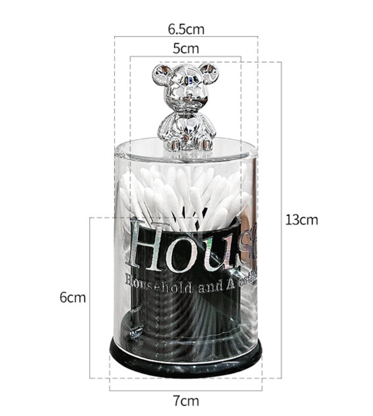 Hộp đựng tăm bằng nhựa acrylic hình gấu bearbrick Phong Cách Bắc Âu sang trọng cao cấp