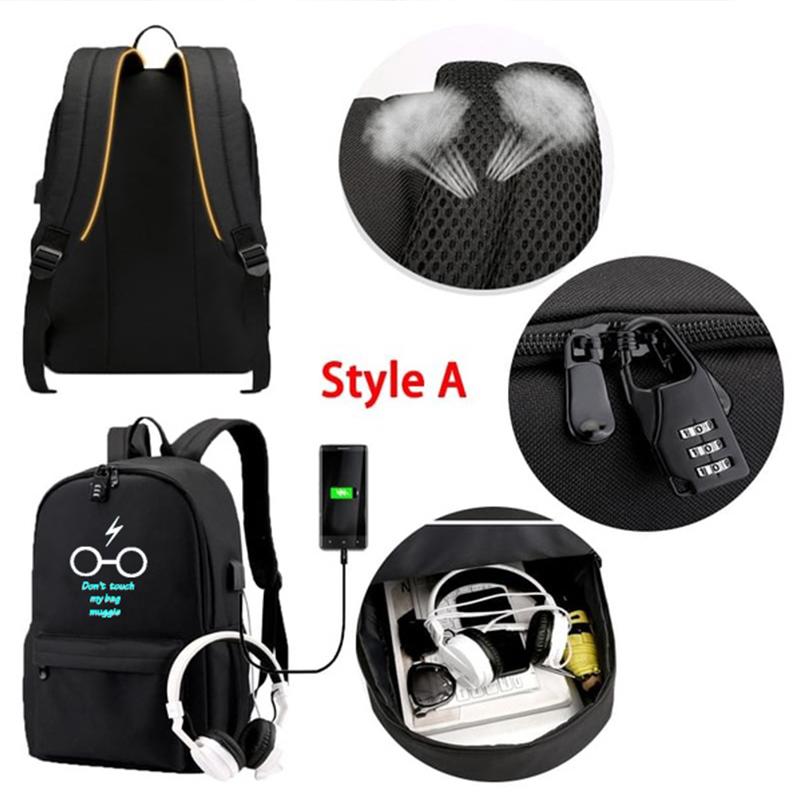 BPZMD Lumnious Chống Trộm Học Sinh Đựng Dành Cho Trẻ Em Unisex Dễ Thương Ốp Lưng Vải Bố USB Ba Lô Nhỏ Khóa Kéo Chắc Chắn 20-35 Lít