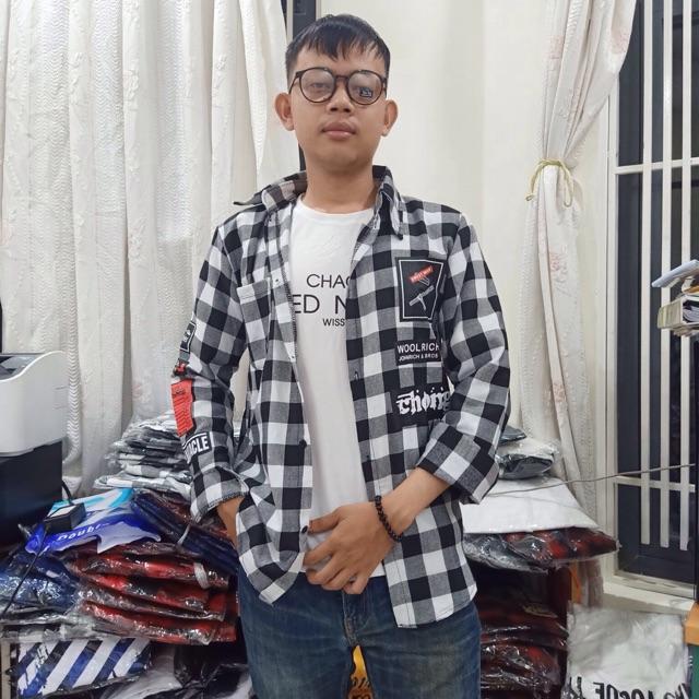 Áo Sơ Mi FLANNEL CARO In Tay ( MÀU ĐỎ , MÀU XÁM , MÀU XANH DƯƠNG ) - NHUH20