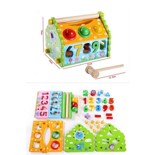 NHÀ GỖ THẢ HÌNH SỐ LẮP RẮP KÈM ĐẬP BÓNG