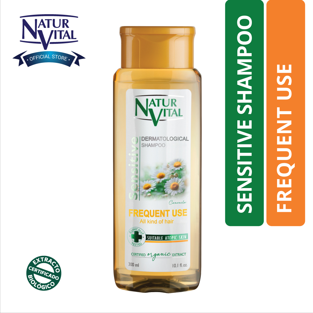 Dầu Gội NaturVital Sensitive Frequent Use Chiết Xuất Hoa Cúc Làm Mềm Mượt & Săn Chắc Tóc, Bảo Vệ Da Đầu