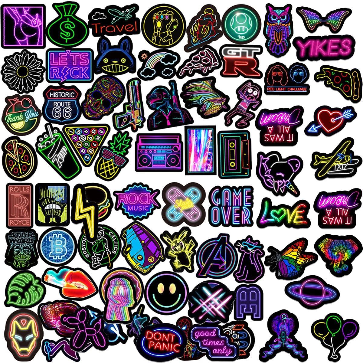 Dán Xe Hơi Dán Đề Can Chống Thấm Nước Vinyl Dán 100 Miếng Dán Graffiti Neon Graffiti Miếng Dán Kính Cường Lực Cho Laptop Ván Trượt Hành Lý