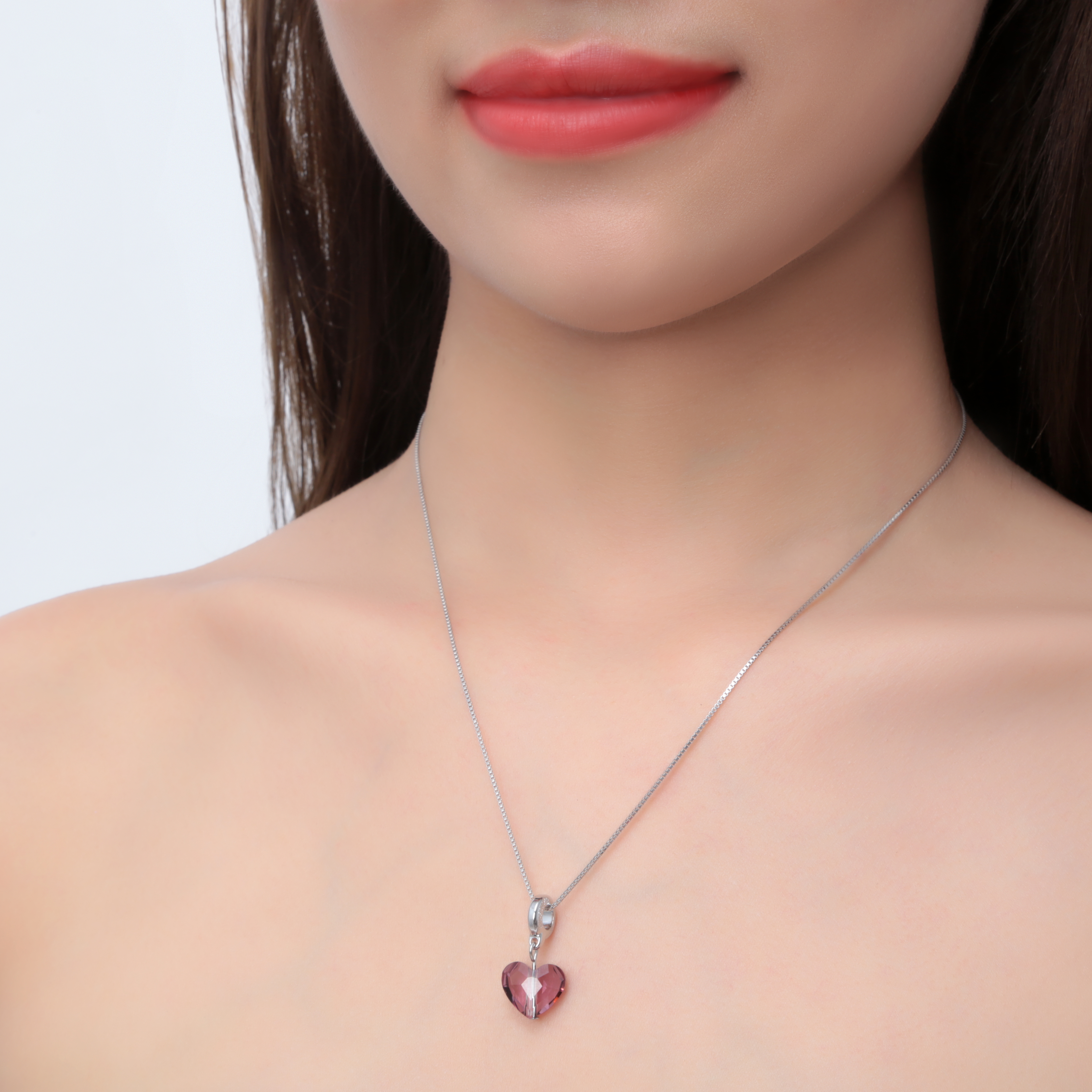 Charm Pha Lê Swarovski Trái Tim Màu Tím