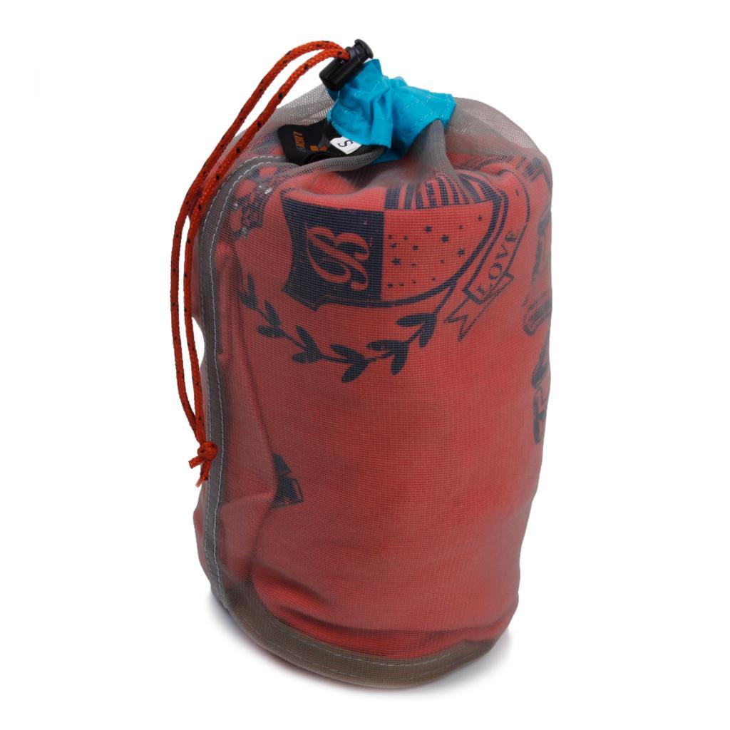2 Pieces S & L Ultralight Drawstring Net Mesh Stuff Sack Blanket Jacket Storage Bag for Travel Hiking