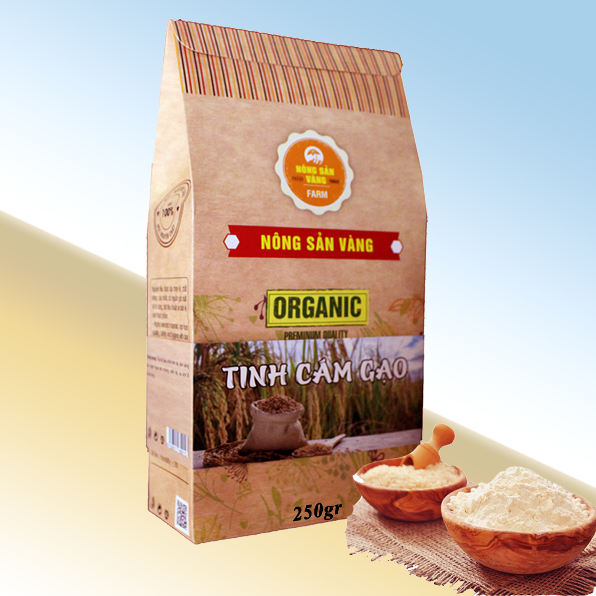 Tinh Bột Cám Gạo Nguyên Chất 250gr - Nông Sản Vàng