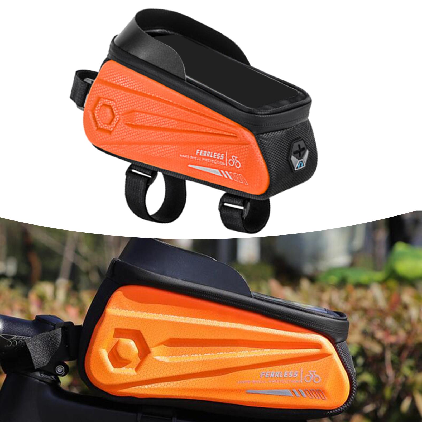 Bicycle Front Frame Bag Top Tube Crossbar Pouch Touch Screen Black