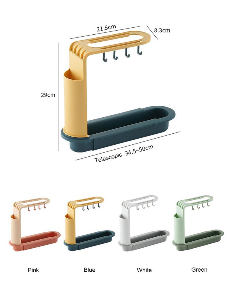 Bồn Rửa Kệ Có Móc Treo Bồn Rửa Nhà Bếp Nhà Tổ Chức Có Thể Điều Chỉnh Bồn Rửa Chén Ráo Nước Giá Để Xà Bông Bọt Biển Treo Khăn Phụ Kiện Nhà Bếp