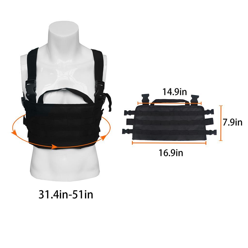 Molle Chest Rig, Molle Chest Harness Holder Vest for Hunting Camping Hiking Fishing