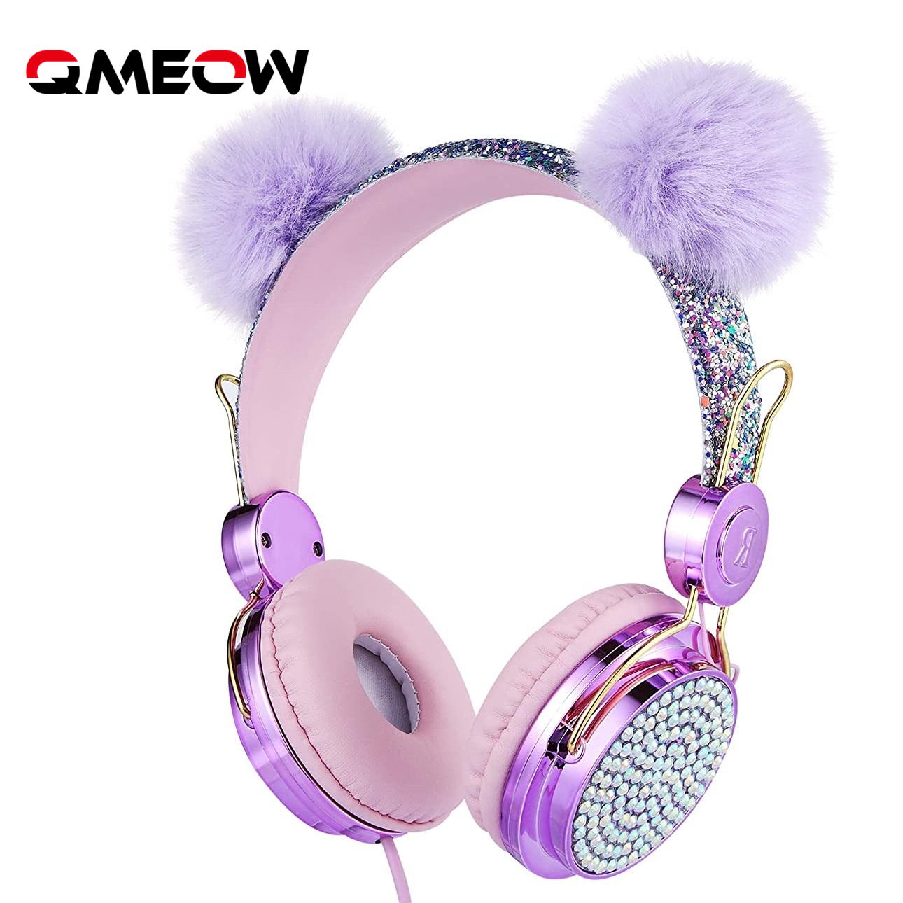 Dễ Thương Cho Trẻ Em Có Dây Tai Nghe Có Micro 3.5Mm Âm Nhạc Stereo Tai Nghe Máy Tính Di Động Điện Thoại Game Thủ Mèo Tai Nghe Cô Gái Tặng