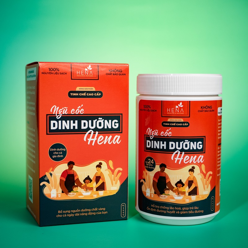 Ngũ Cốc Dinh Dưỡng Hena 500g - Bột Ngũ Cốc Cao Cấp Siêu Dinh Dưỡng Từ 23 Loại Hạt Hữu Cơ - 100% Nguyên Liệu Tự Nhiên - Ngũ Cốc Ăn Sáng Cho Cả Gia Đình - Sản Phẩm Chính Hãng