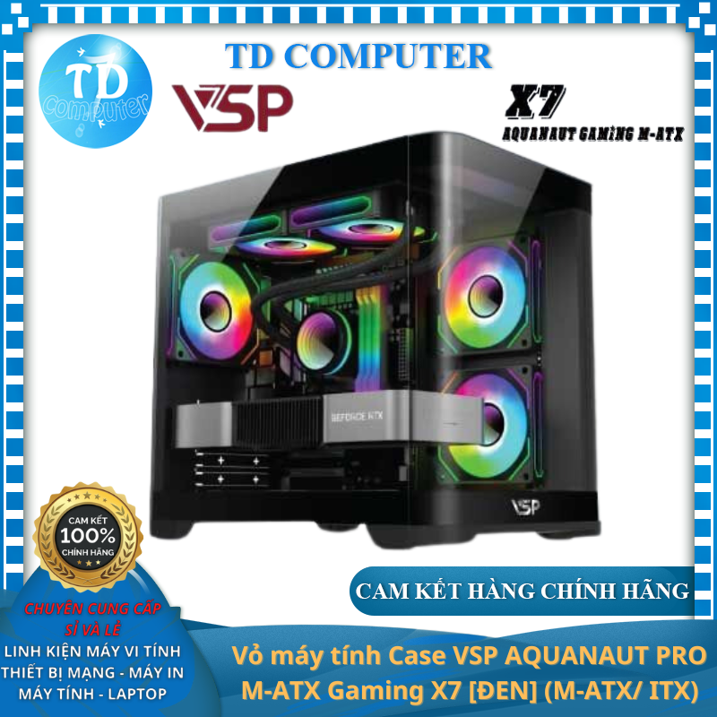 Vỏ máy tính Case VSP AQUANAUT PRO M-ATX Gaming X7 [ĐEN] (M-ATX/ ITX) - Hàng chính hãng VSP phân phối