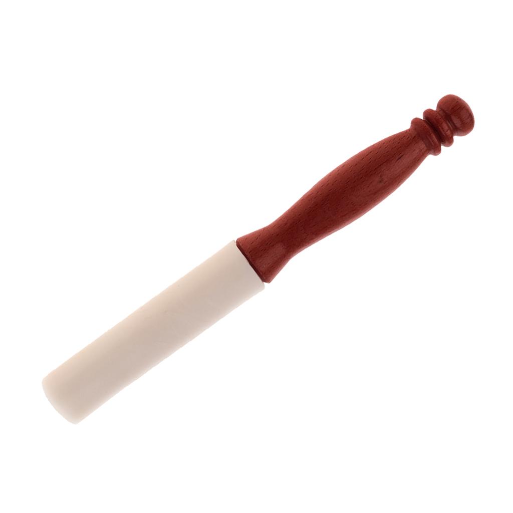 Singing Bowl Rubber Mallet Striker Wooden Handle Musical Pyramid Mallet Red