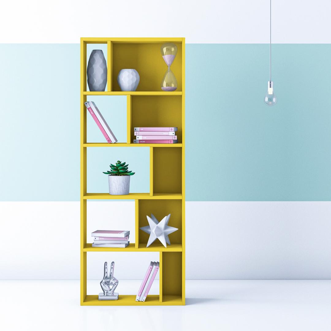 Kệ sách gỗ hiện đại SMLIFE Bashar | Gỗ MDF dày 17mm chống ẩm | D65xR23xC165cm